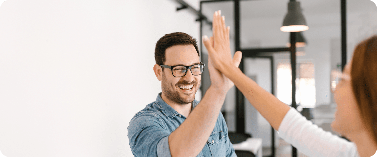 Life Coach high-five during a personal coaching session